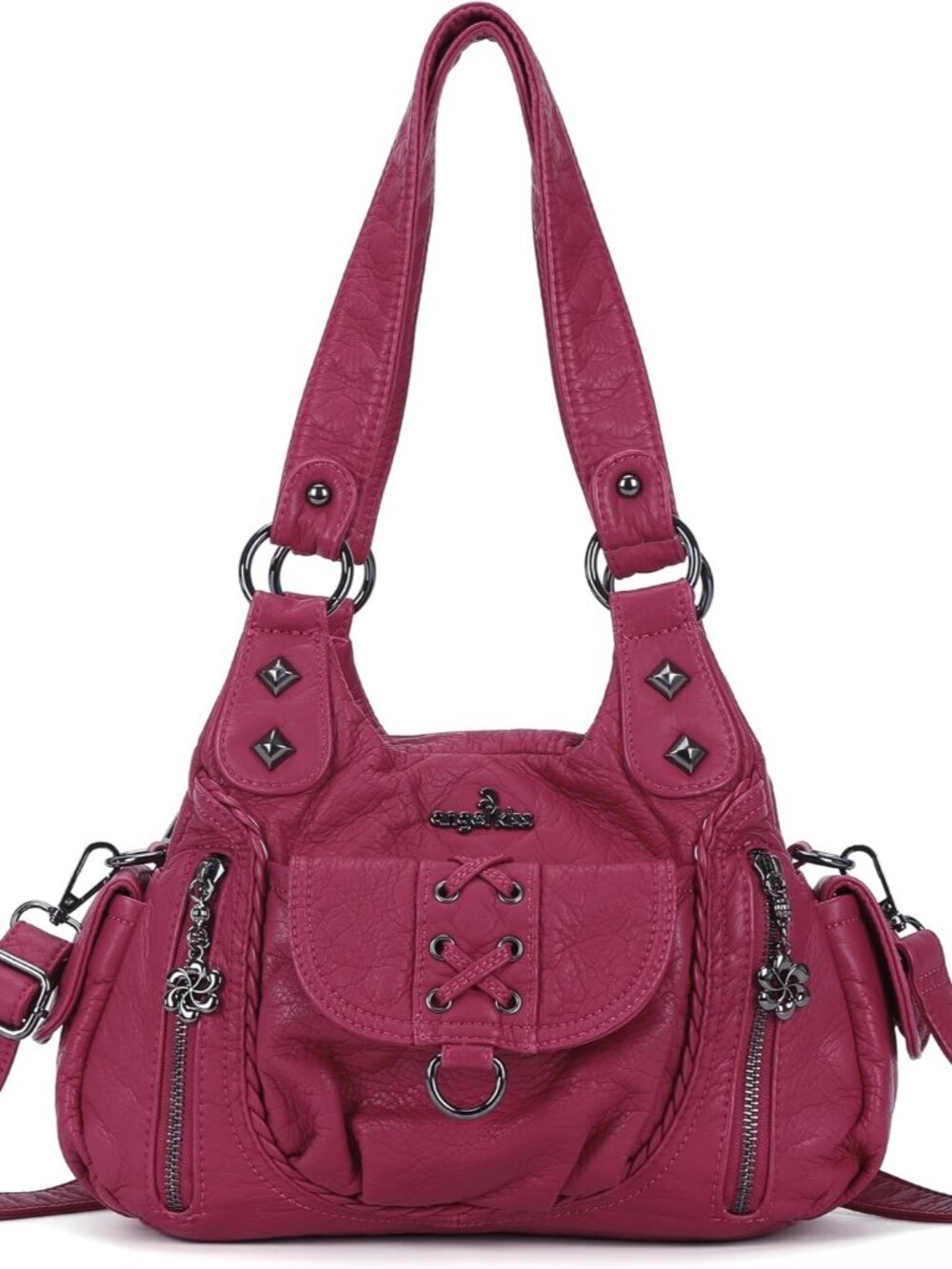 Small Purses for Women Hobo Shoulder Bags Y2K Vegan Leather Multi-Pocket Handbag